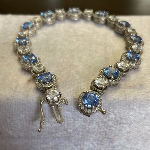 SET Sterling Silver Blue CZ Bracelet